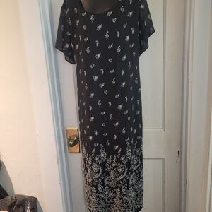 Black and white floral print Gabrielle dress Approx Large